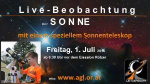 Livebeobachtung der Sonne @ Standort Pluto (Eissalon Rötzer) | Stockerau | Niederösterreich | Österreich